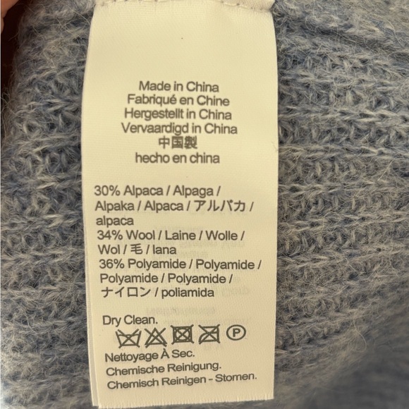 J.Crew Ribbed V-neck Wool Alpaca Cardigan Sweater Light Blue Size Small - Picture 7 of 11